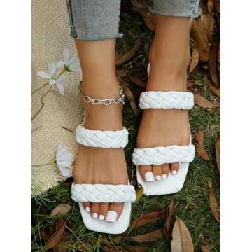 Chic WDIRARA Women's Braided Slide Sandals for Summer