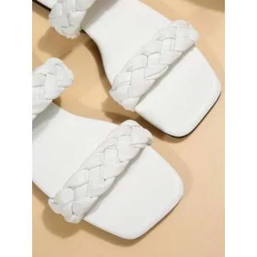 Chic WDIRARA Women's Braided Slide Sandals for Summer