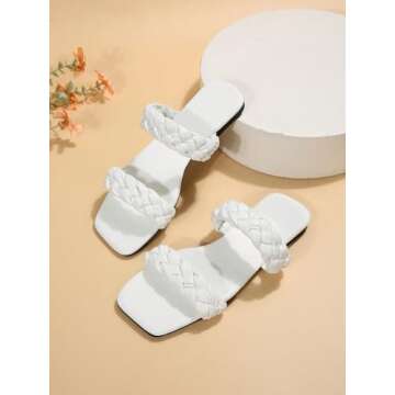 Chic WDIRARA Women's Braided Slide Sandals for Summer