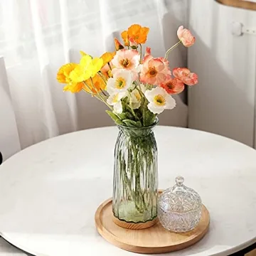Lumoslyy Realistic Artificial Silk Poppy Flowers for Decor