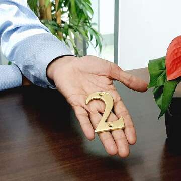 Doris 3-Inch Brass Letters Mailbox Decor Address Signs For Houses Outdoor Wall Decor Mailbox Numbers...