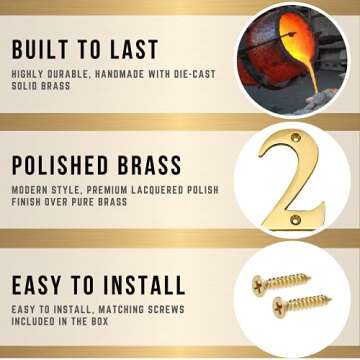 Doris Brass House Numbers - Durable Mailbox Decor