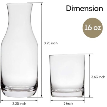 Lily's Home 16oz Night Water Carafe with Tumbler Glass