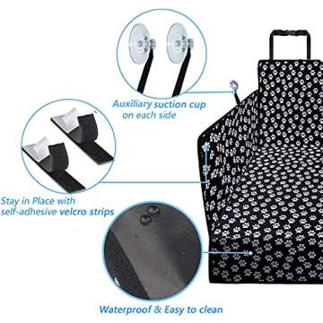 Cargo Liners - Paw Prints Trunk Protector for Dogs - Dog SUV Trunk Cover - Waterproof Car Dog Mat fo...