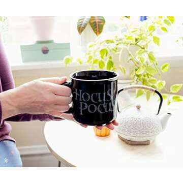 Disney Hocus Pocus Sanderson Museum Ceramic Camper Mug | BPA-Free Travel Coffee Cup For Espresso, Caffeine, Cocoa, Beverages | Home & Kitchen Essentials | Holds 20 Ounces