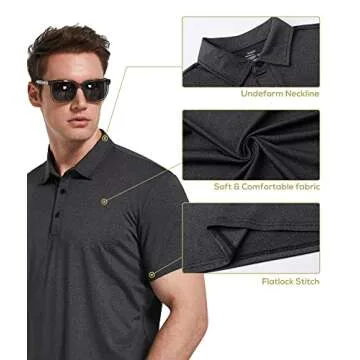 TELALEO Men's Quick Dry Polo Shirts 5 Pack - Ultimate Comfort