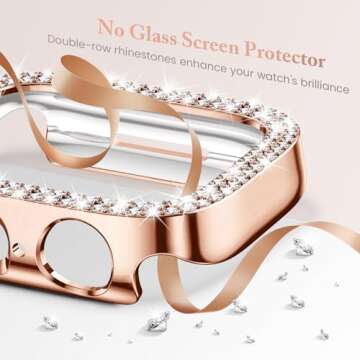 Goton 4-Pack Bling Bumper for Apple Watch Series 6 5 4 SE 40mm Case, Women Glitter Diamond Rhinestone Protector Cover for iWatch Accessories 40 mm