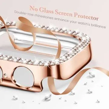 Goton 4-Pack Bling Bumper for Apple Watch Series 6 5 4 SE 40mm Case, Women Glitter Diamond Rhinestone Protector Cover for iWatch Accessories 40 mm