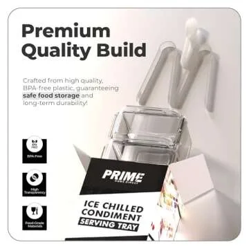Ice Chilled Condiment Caddy with 5 Containers for Parties