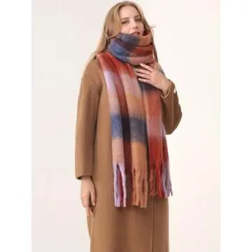 HOTIAN Women's Colorful Winter Scarf Oversized Warm Wrap
