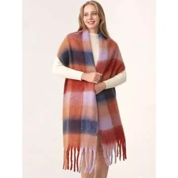HOTIAN Women's Colorful Winter Scarf Oversized Warm Wrap
