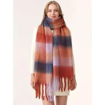 HOTIAN Women's Colorful Winter Scarf Oversized Warm Wrap