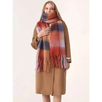 HOTIAN Women's Colorful Winter Scarf Oversized Warm Wrap