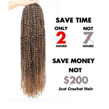 Leeven 22 Inch 1 pack Pre-twisted Passion Twst Crochet Hair Pre-looped Crochet Braids Hair for Passion Twist Braiding Twists Hair (22" 1pack(15strands), T27#)