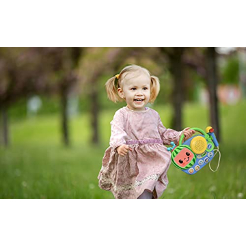 eKids Auxiliary Cocomelon Toy Singalong Boombox with Microphone for Toddlers, Built-in Music and Flashing Lights, Fans of Cocomelon Gifts
