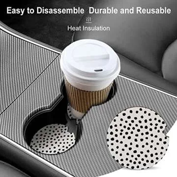 SXboxing Cute Black Polka Dot Car Cupholder Coasters