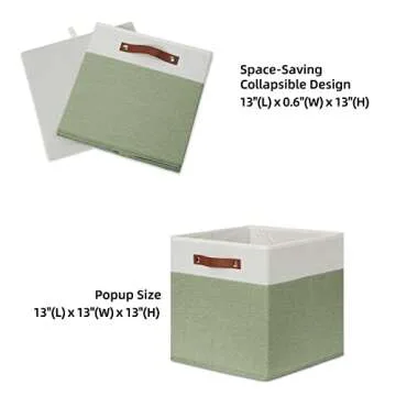 HNZIGE 13x13 Fabric Storage Bins - Set of 4 Organizers