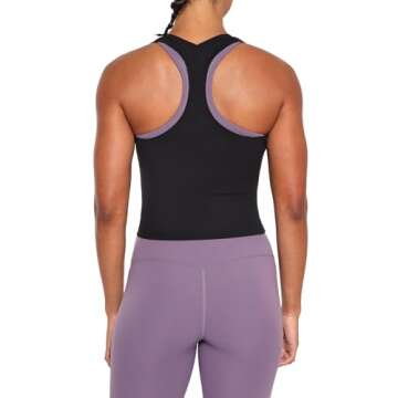 Lavento Women's Racerback Crop Tank Workout Running Yoga Tops (Black, Medium)