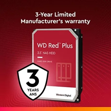 Western Digital 3TB WD Red Plus NAS Internal Hard Drive HDD - 5400 RPM, SATA 6 Gb/s, CMR, 256 MB Cache, 3.5" -WD30EFPX (Renewed)
