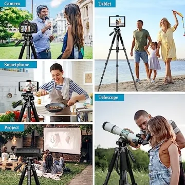 Premium Lightweight 72 Inch Camera Tripod with Remote