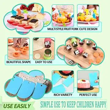 24 Pieces Kids Kitchen Knife Set, Wood Safe Knife for Real Cooking, Serrated Edges Plastic Toddler Knife including Y Peeler Cutting Board Biscuit Molds Cream Scraper Fruit Forks Plastic Potato Slicers