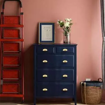 QOGRISUN 5-Pack Solid Brass Cabinet Bin Pulls,Gold Cup Drawer Dresser Handles,3-Inch Hole Center, 3-3/5-Inch Overall Length,Kitchen Cupboard Konbs Hardware, Brushed Brass Finish