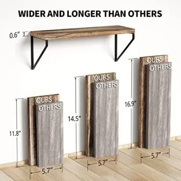 Love-KANKEI Floating Shelves Rustic Wall Mounted Set of 3