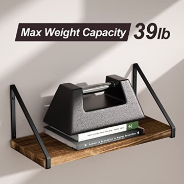 Love-KANKEI Floating Shelves Rustic Wall Mounted Set of 3