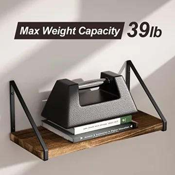 Love-KANKEI Floating Shelves Rustic Wall Mounted Set of 3