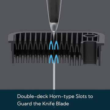 Deluxe Universal Knife Block with Slots for Scissors and Sharpening Rod - Eco-Friendly Bamboo Knife Holder For Safe, Space Saver Knives Storage - Unique Slot Design to Protect Blades - by KITCHENDAO