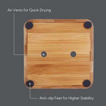 Deluxe Universal Knife Block with Slots for Scissors and Sharpening Rod - Eco-Friendly Bamboo Knife Holder For Safe, Space Saver Knives Storage - Unique Slot Design to Protect Blades - by KITCHENDAO