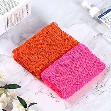 African Net Long Bath Net Sponge for Exfoliating Glowing Skin