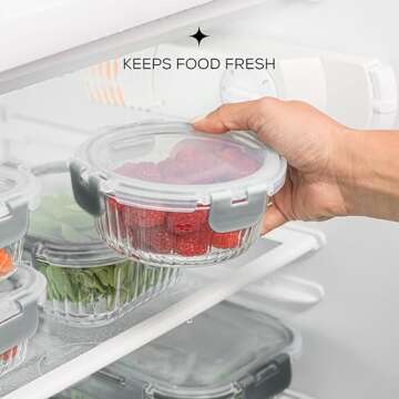 JoyJolt 24pc Fluted Glass Storage Containers with Lids. 12 Airtight, Freezer Safe Food Storage Containers, Pantry Kitchen Storage Containers, Glass Meal Prep Containers for Lunch