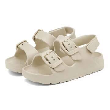 ChayChax Toddler Double Buckle Water Sandals - Beige