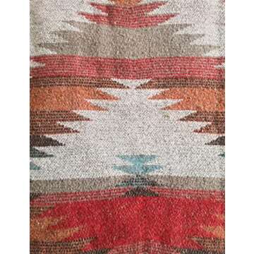 Lumister Aztec Denim Jacket Distressed Lapel Long Sleeve Vintage Button Down Denim Jacket Shacket(0007-Blue-L)