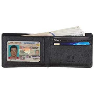 Gostwo Slim Wallet for Men Minimalist Leather ID Window Front Pocket Bifold Wallet