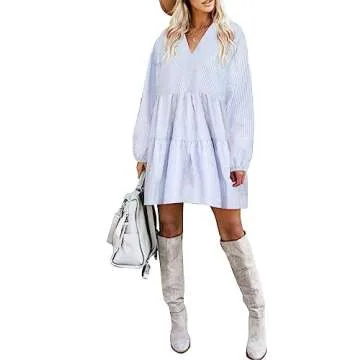 FANCYINN Long Sleeve Shift Tunic Dress for All Occasions