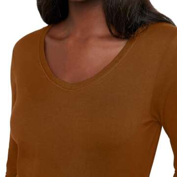 Hanes Womens Originals Long Sleeve Cotton V-Neck T-Shirt, Lightweight V-Neck Tee, Modern Fit