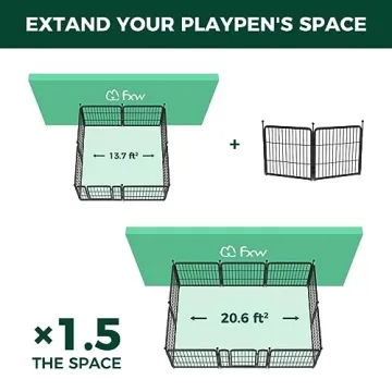 FXW Dog Playpen 24 Inch 2 Panels for Outdoor Use
