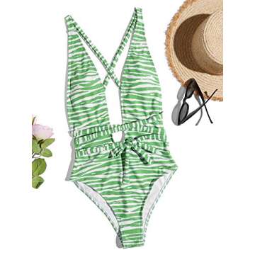 SweatyRocks Women's Leopard One Piece Swimwear