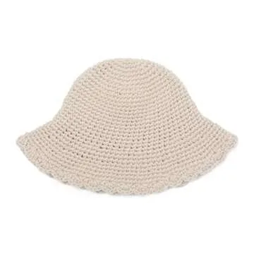 ZLYC Women Winter Bucket Hat Fashion Knit Cloche Hat Solid Color Warm Crochet Cap (Plain Beige)