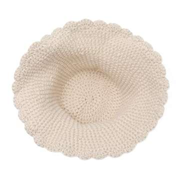 ZLYC Women Winter Bucket Hat Fashion Knit Cloche Hat Solid Color Warm Crochet Cap (Plain Beige)