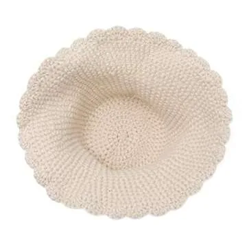 ZLYC Women Winter Bucket Hat Fashion Knit Cloche Hat Solid Color Warm Crochet Cap (Plain Beige)