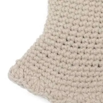 ZLYC Women Winter Bucket Hat Fashion Knit Cloche Hat Solid Color Warm Crochet Cap (Plain Beige)