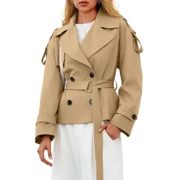 Stylish Tankaneo Womens Cropped Trench Coat for Every Occasion