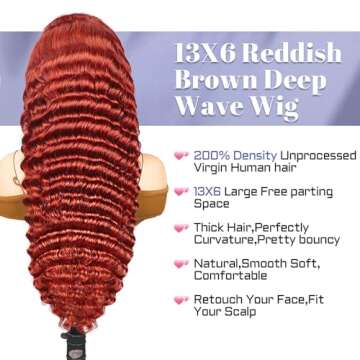 Sathen 13x6 Reddish Brown Lace Front Wig for Women