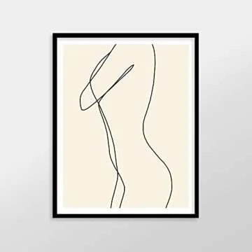Aesthetic Nude Woman Contemporary Wall Art Prints, Abstract Giclee Prints for Home Decor, Modern Boho Poster Decoration for Bedroom and Licing Room, Ready to Frame