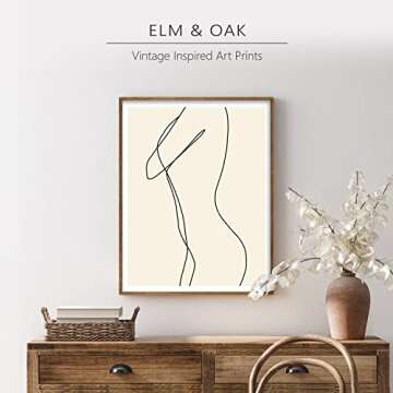 Aesthetic Nude Woman Contemporary Wall Art Prints, Abstract Giclee Prints for Home Decor, Modern Boho Poster Decoration for Bedroom and Licing Room, Ready to Frame
