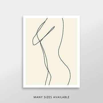 Aesthetic Nude Woman Contemporary Wall Art Prints, Abstract Giclee Prints for Home Decor, Modern Boho Poster Decoration for Bedroom and Licing Room, Ready to Frame