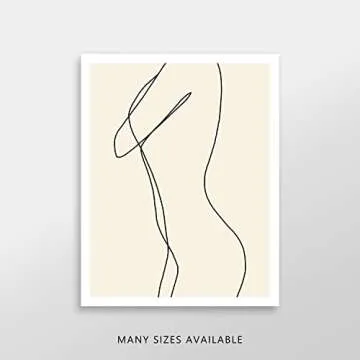 Aesthetic Nude Woman Contemporary Wall Art Prints, Abstract Giclee Prints for Home Decor, Modern Boho Poster Decoration for Bedroom and Licing Room, Ready to Frame